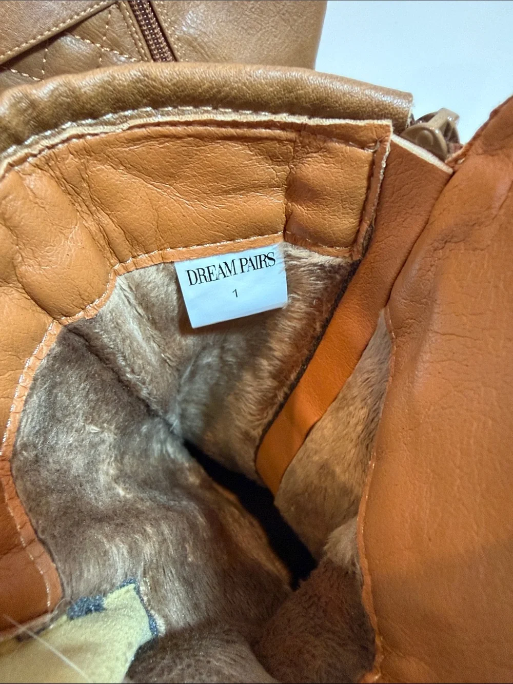 DREAM PAIRS Girls Brown Quilted Buckle Riding Boots Size 1